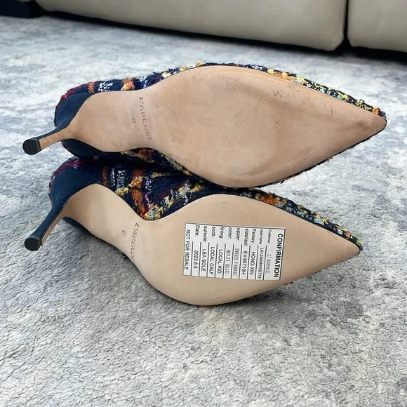 New L'Agence Multi Tweed Mariette 95mm Booties Ankle Boots Stiletto Heel Sz 6